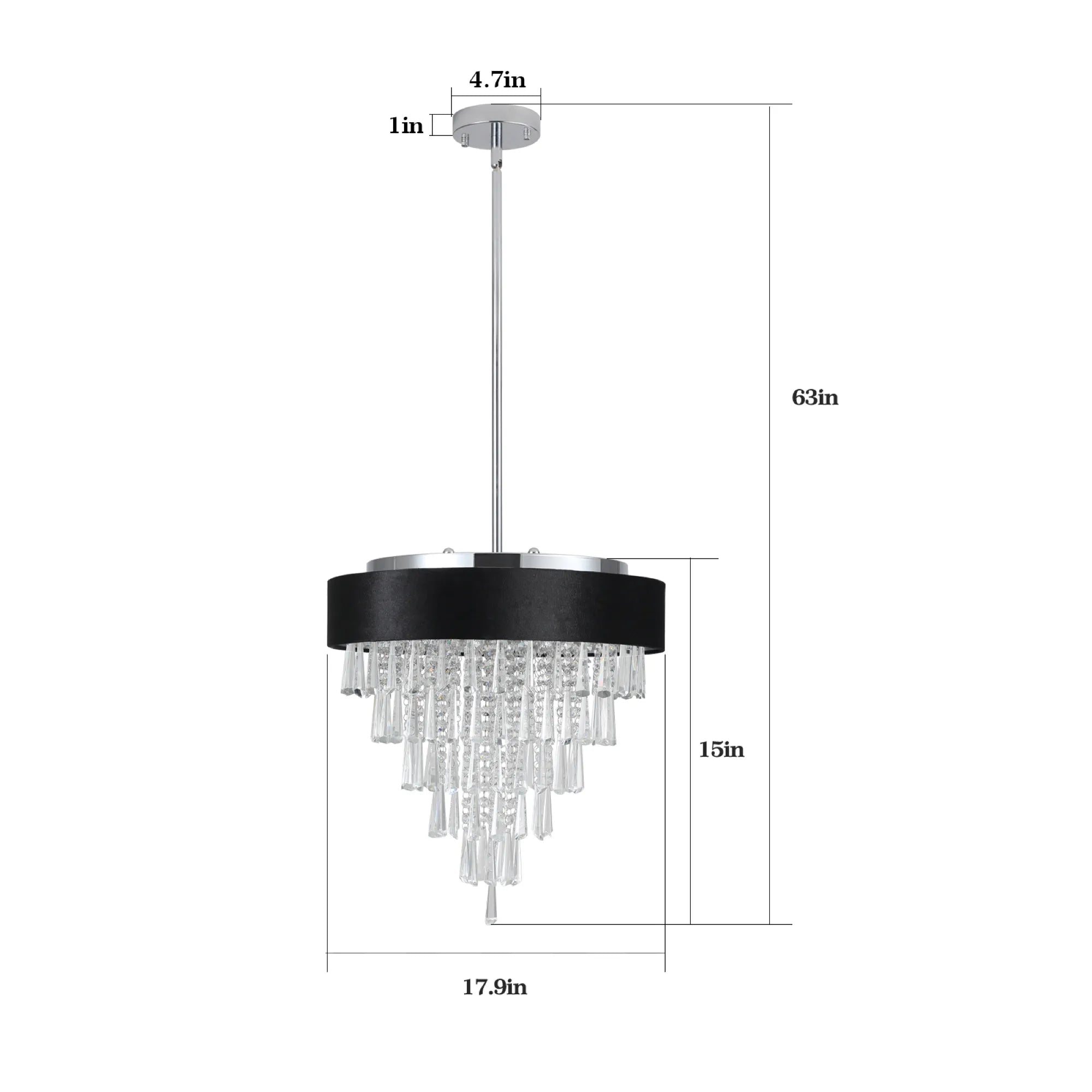 18" Luxury Crystal Round Modern Chandelier