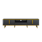 Luxury Minimalism Modern TV Stand Media Console with Open Storage Shelf