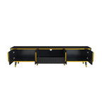Luxury Minimalism Modern TV Stand Media Console with Open Storage Shelf