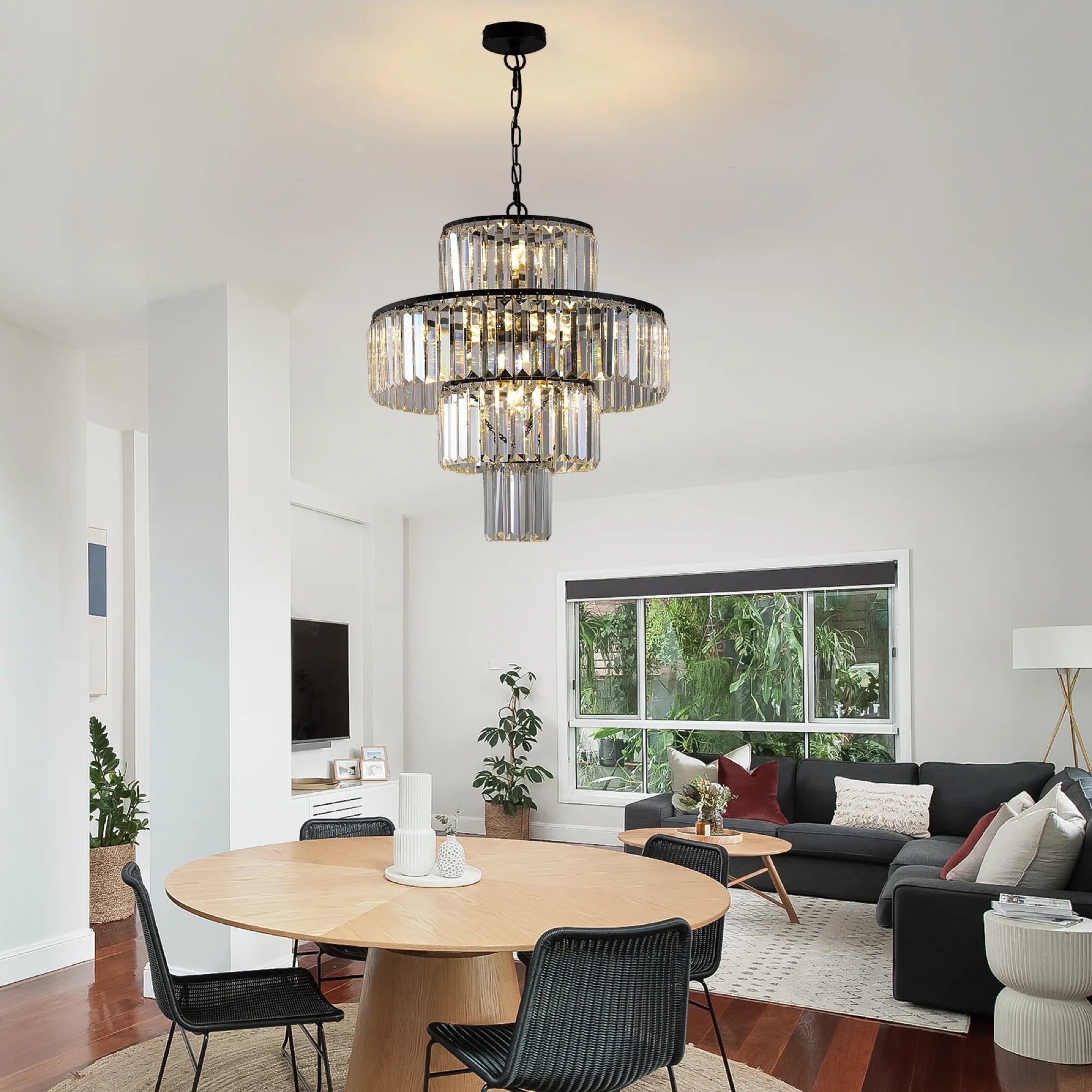 20" Luxury Crystal Modern Chandelier Light