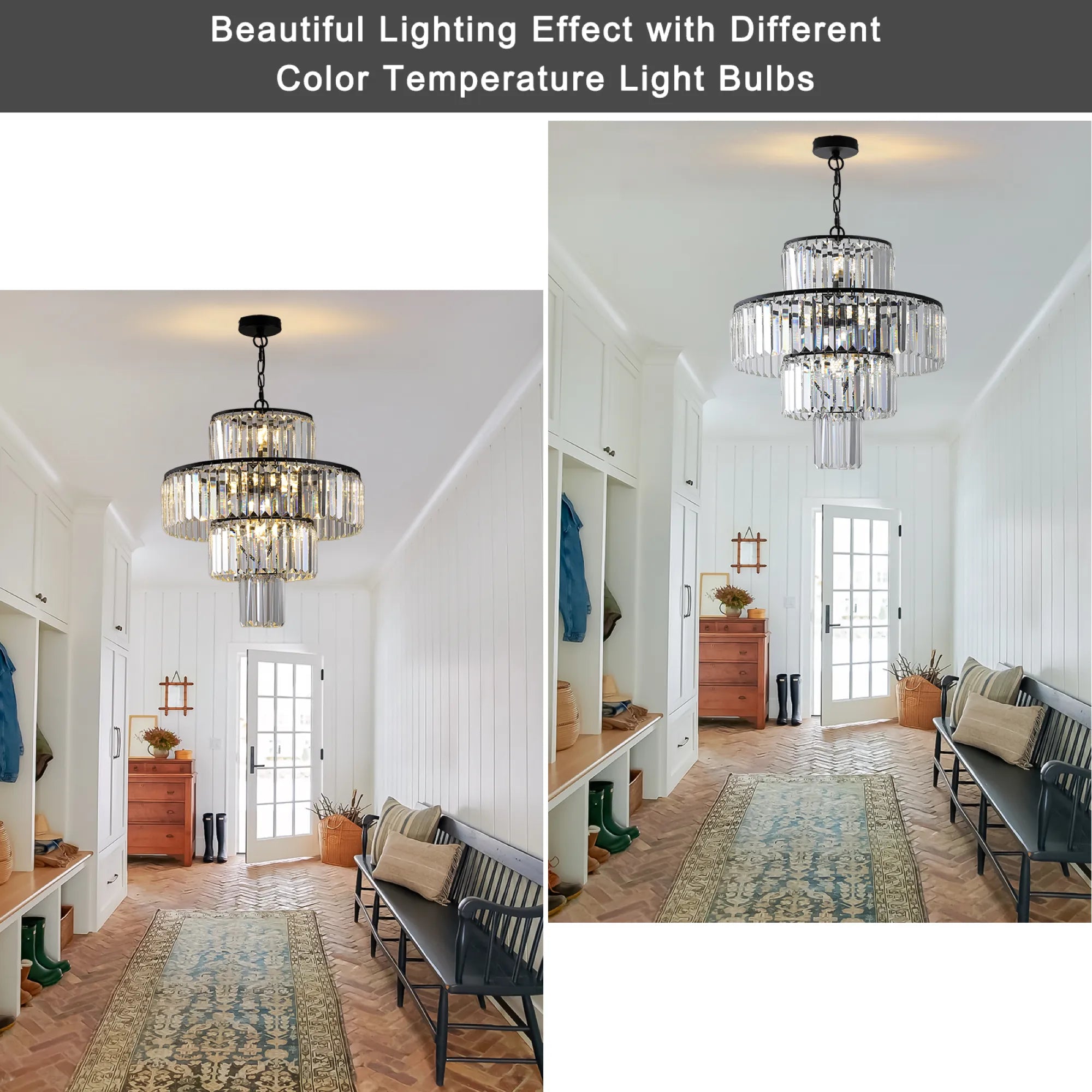 20" Luxury Crystal Modern Chandelier Light