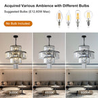 20" Luxury Crystal Modern Chandelier Light
