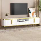 Luxury Minimalism Modern TV Stand Media Console with Open Storage Shelf