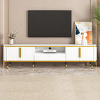 Luxury Minimalism Modern TV Stand Media Console with Open Storage Shelf