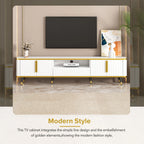 Luxury Minimalism Modern TV Stand Media Console with Open Storage Shelf