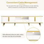 Luxury Minimalism Modern TV Stand Media Console with Open Storage Shelf