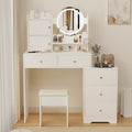 Makeup Vanity Set with Mirror & Stool