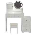 Makeup Vanity Set with Mirror & Stool