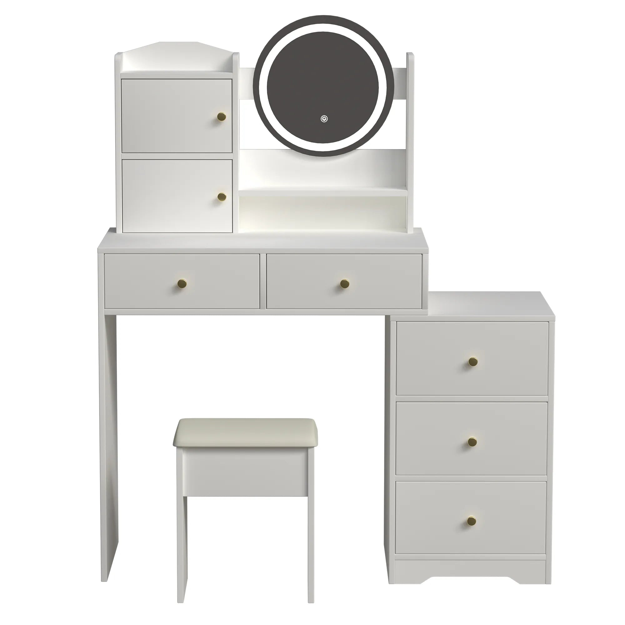 Makeup Vanity Set with Mirror & Stool