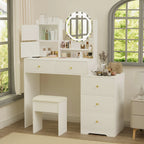 Makeup Vanity Set with Mirror & Stool