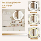 Makeup Vanity Set with Mirror & Stool