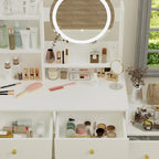 Makeup Vanity Set with Mirror & Stool