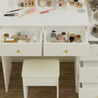 Makeup Vanity Set with Mirror & Stool
