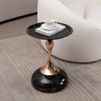 Marble Pattern Mermaid Tail Round Metal End Table