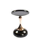 Marble Pattern Mermaid Tail Round Metal End Table