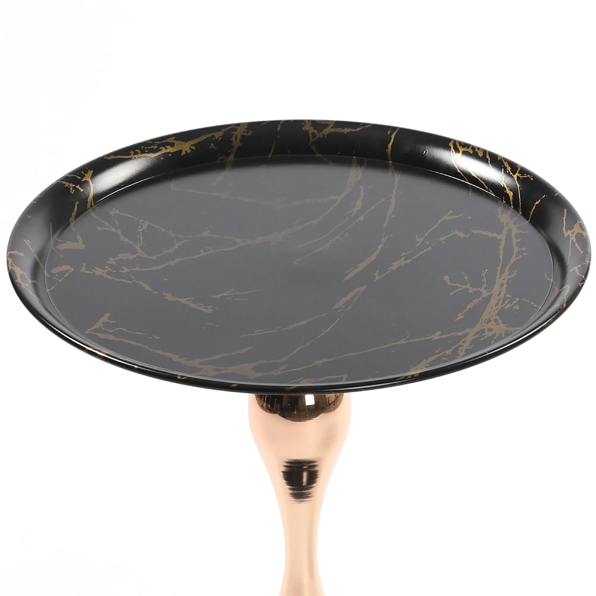 Marble Pattern Mermaid Tail Round Metal End Table