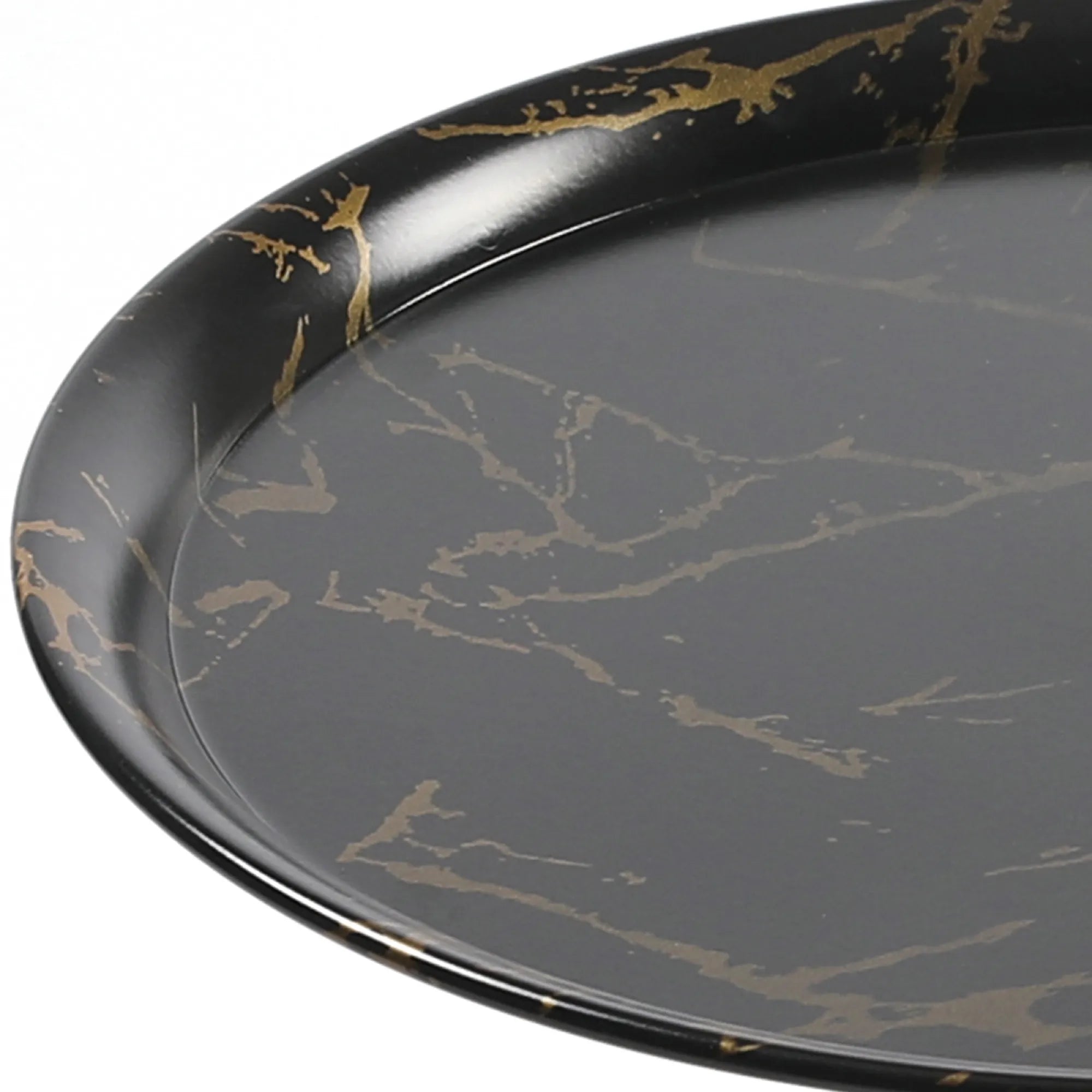 Marble Pattern Mermaid Tail Round Metal End Table