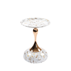 Marble Pattern Mermaid Tail Round Metal End Table