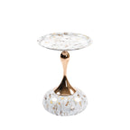 Marble Pattern Mermaid Tail Round Metal End Table
