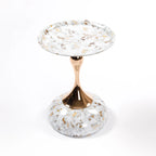 Marble Pattern Mermaid Tail Round Metal End Table