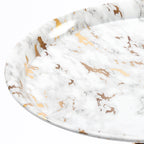 Marble Pattern Mermaid Tail Round Metal End Table