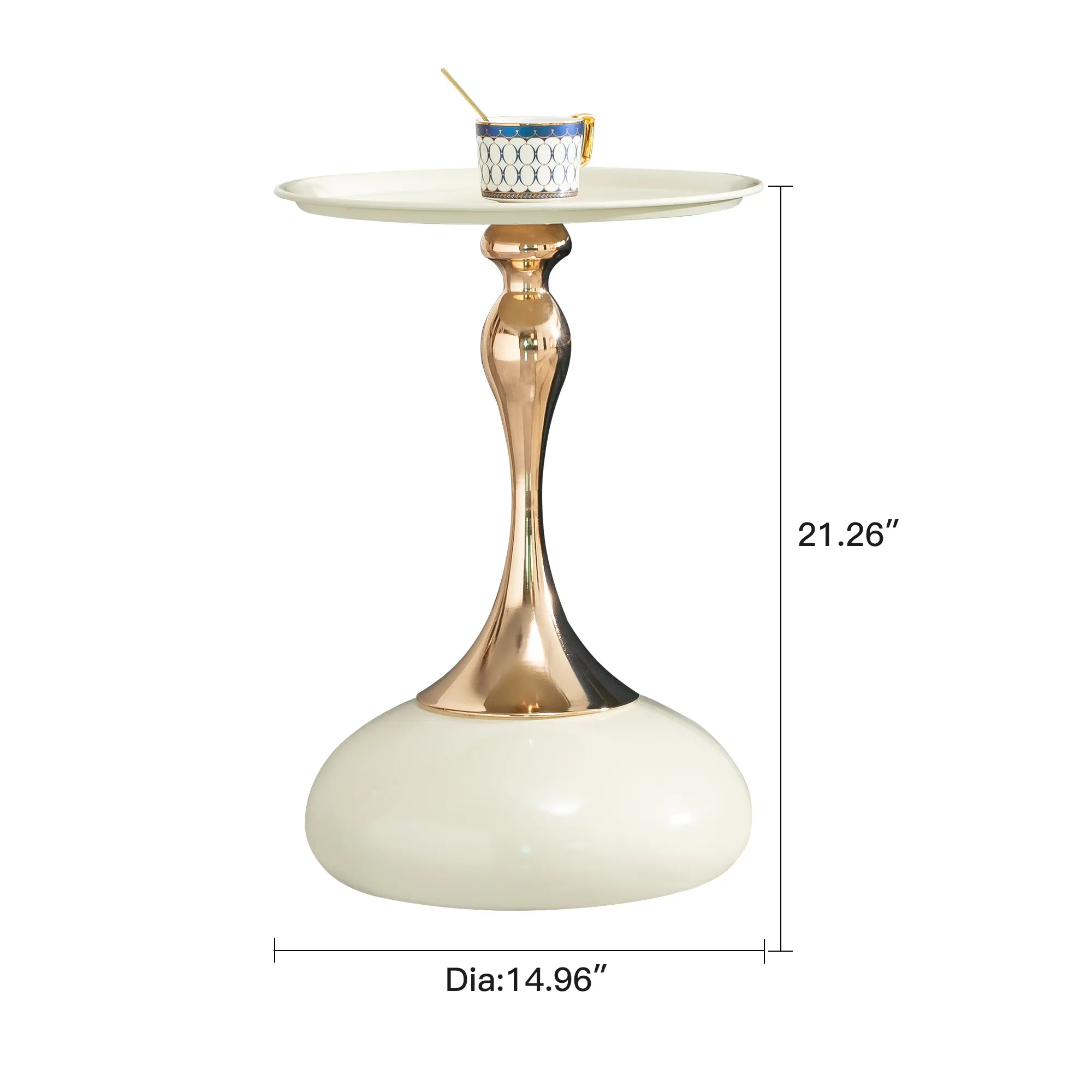 Mermaid Tail Round Metal End Table