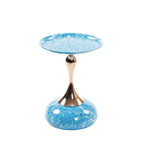 Mermaid Tail Round Metal End Table With Color Pattern