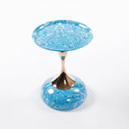 Mermaid Tail Round Metal End Table With Color Pattern