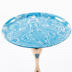 Mermaid Tail Round Metal End Table With Color Pattern