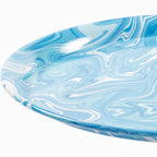 Mermaid Tail Round Metal End Table With Color Pattern