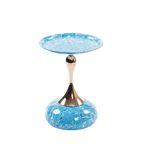 Mermaid Tail Round Metal End Table With Color Pattern