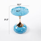 Mermaid Tail Round Metal End Table With Color Pattern