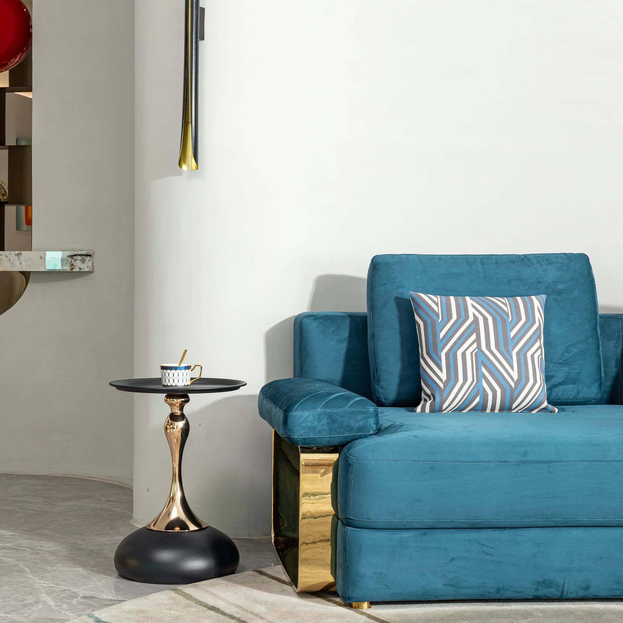 Mermaid Tail Round Metal End Table