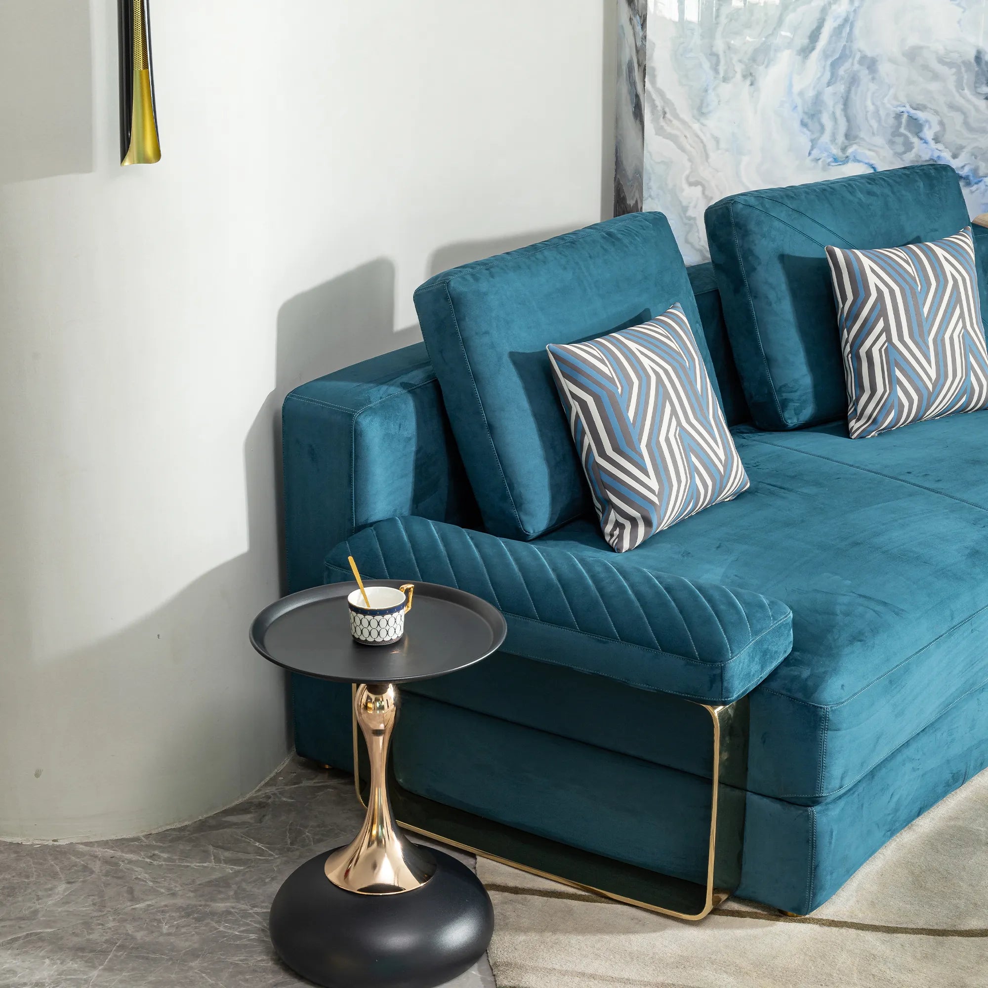 Mermaid Tail Round Metal End Table