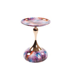 Mermaid Tail Round Metal End Table With Color Pattern