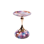 Mermaid Tail Round Metal End Table With Color Pattern