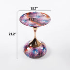 Mermaid Tail Round Metal End Table With Color Pattern