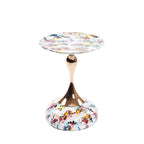 Mermaid Tail Round Metal End Table With Color Pattern