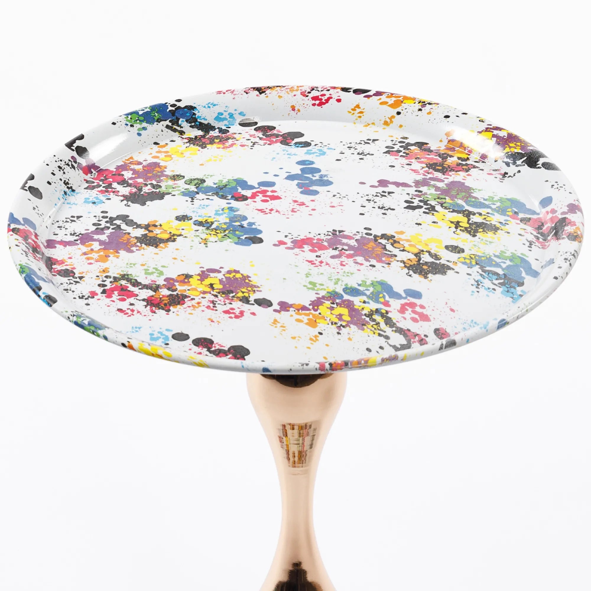 Mermaid Tail Round Metal End Table With Color Pattern