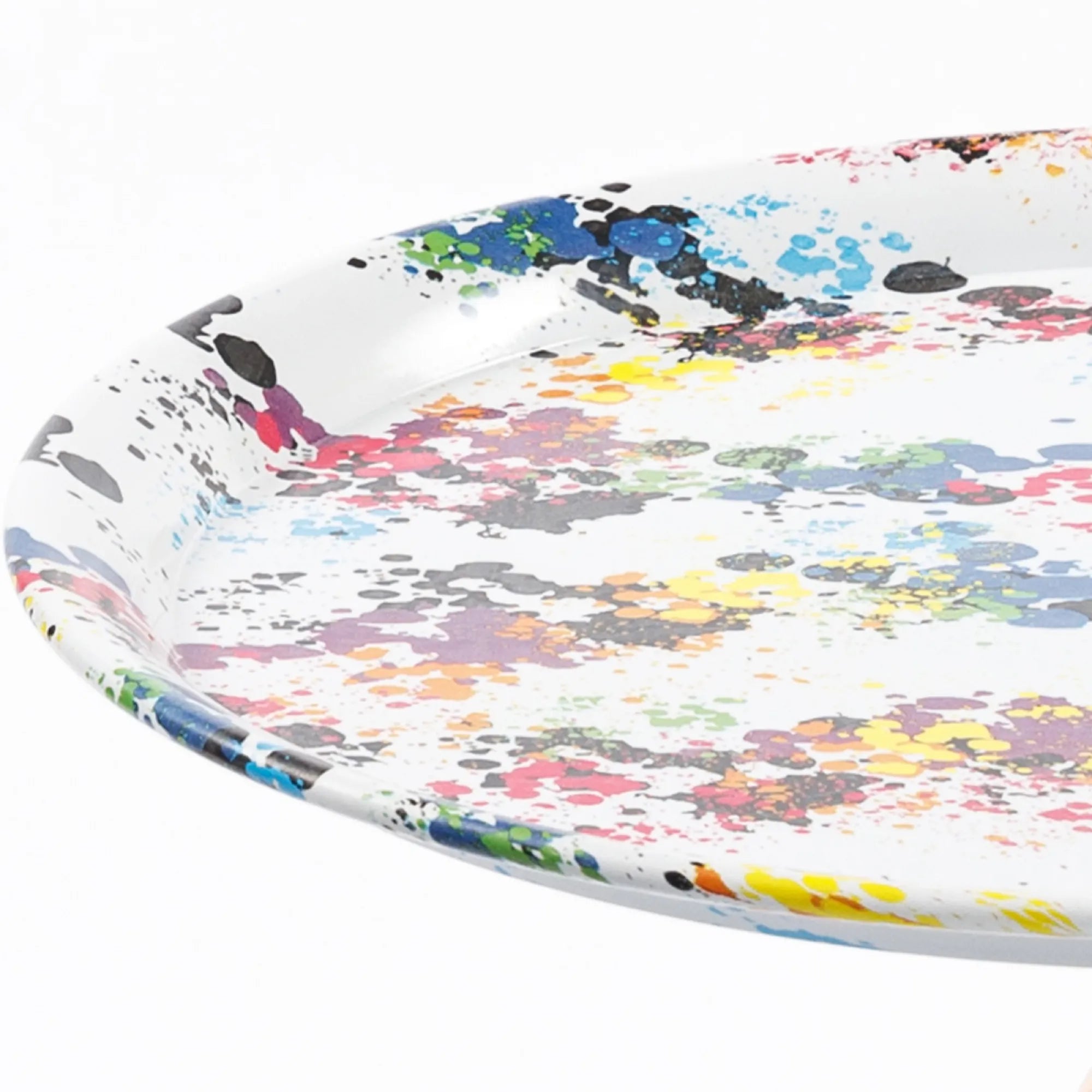 Mermaid Tail Round Metal End Table With Color Pattern