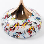 Mermaid Tail Round Metal End Table With Color Pattern