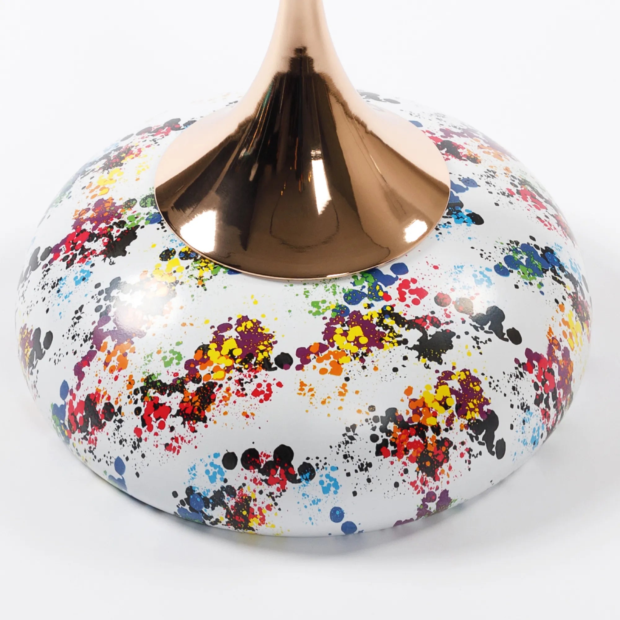 Mermaid Tail Round Metal End Table With Color Pattern