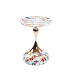 Mermaid Tail Round Metal End Table With Color Pattern