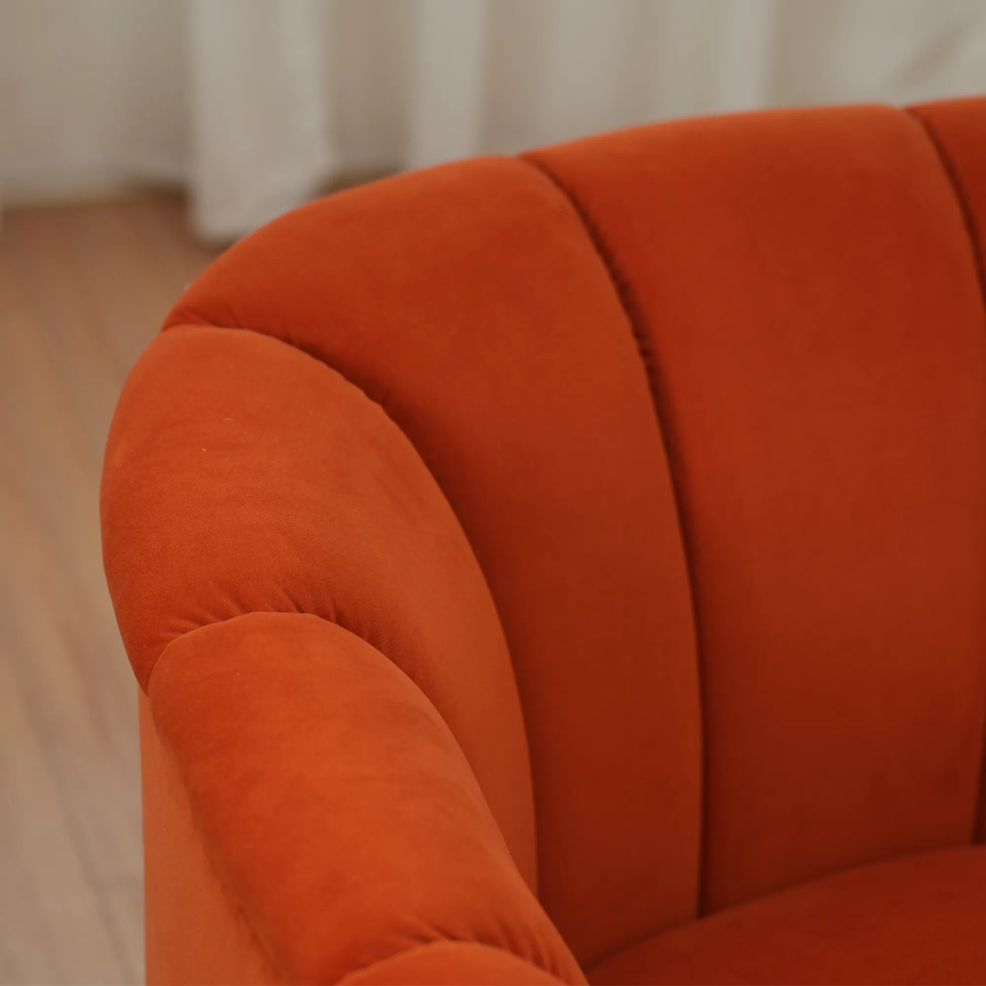 Mid-Century Modern 360 Swivel Accent Chair With Curved Back