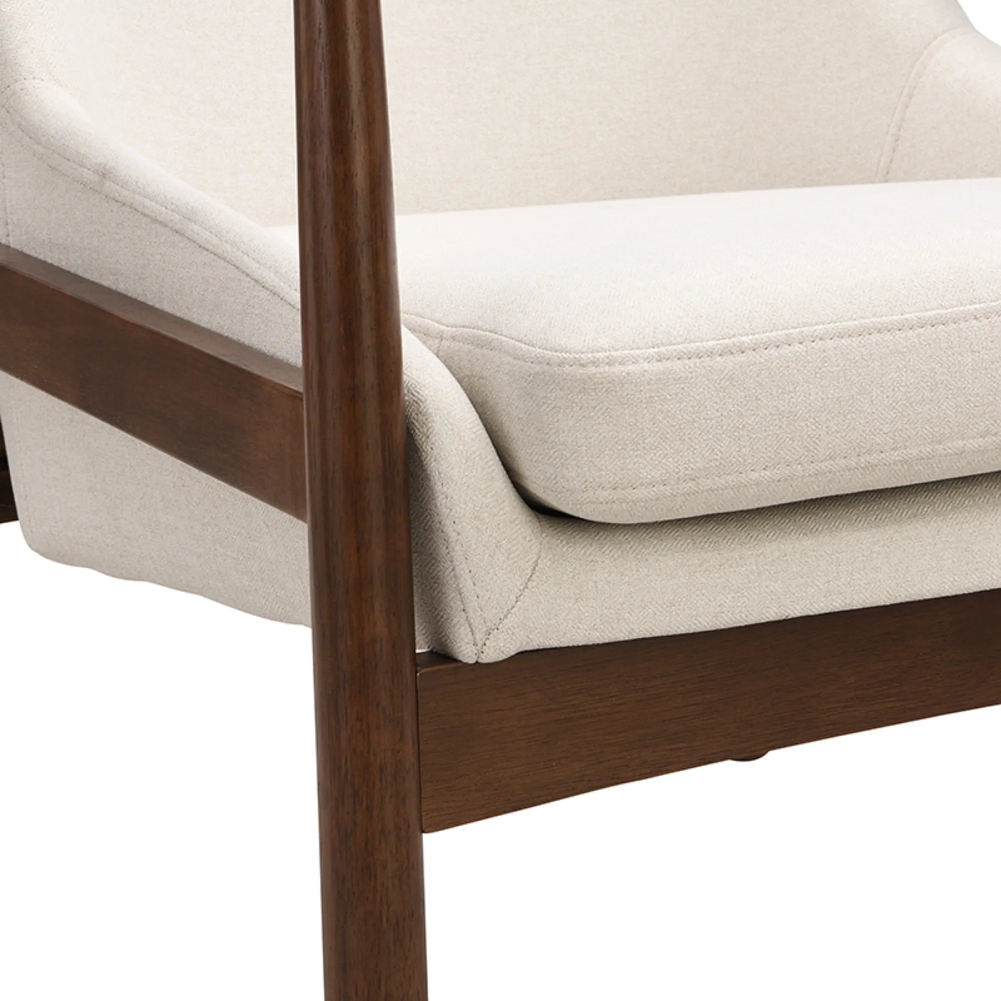 Mid-Century Modern Armchair Accent Chair with Solid Wood Frame