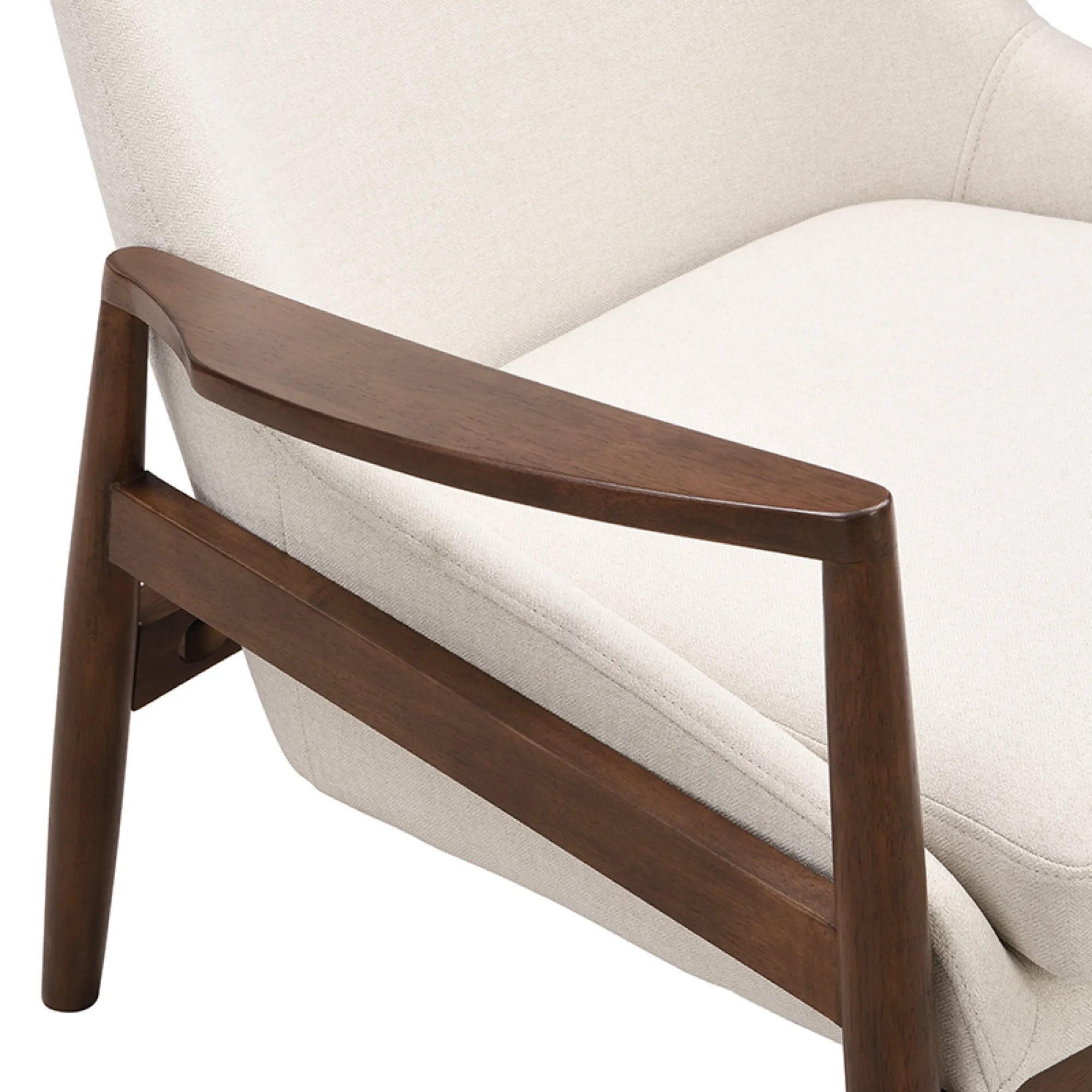 Mid-Century Modern Armchair Accent Chair with Solid Wood Frame