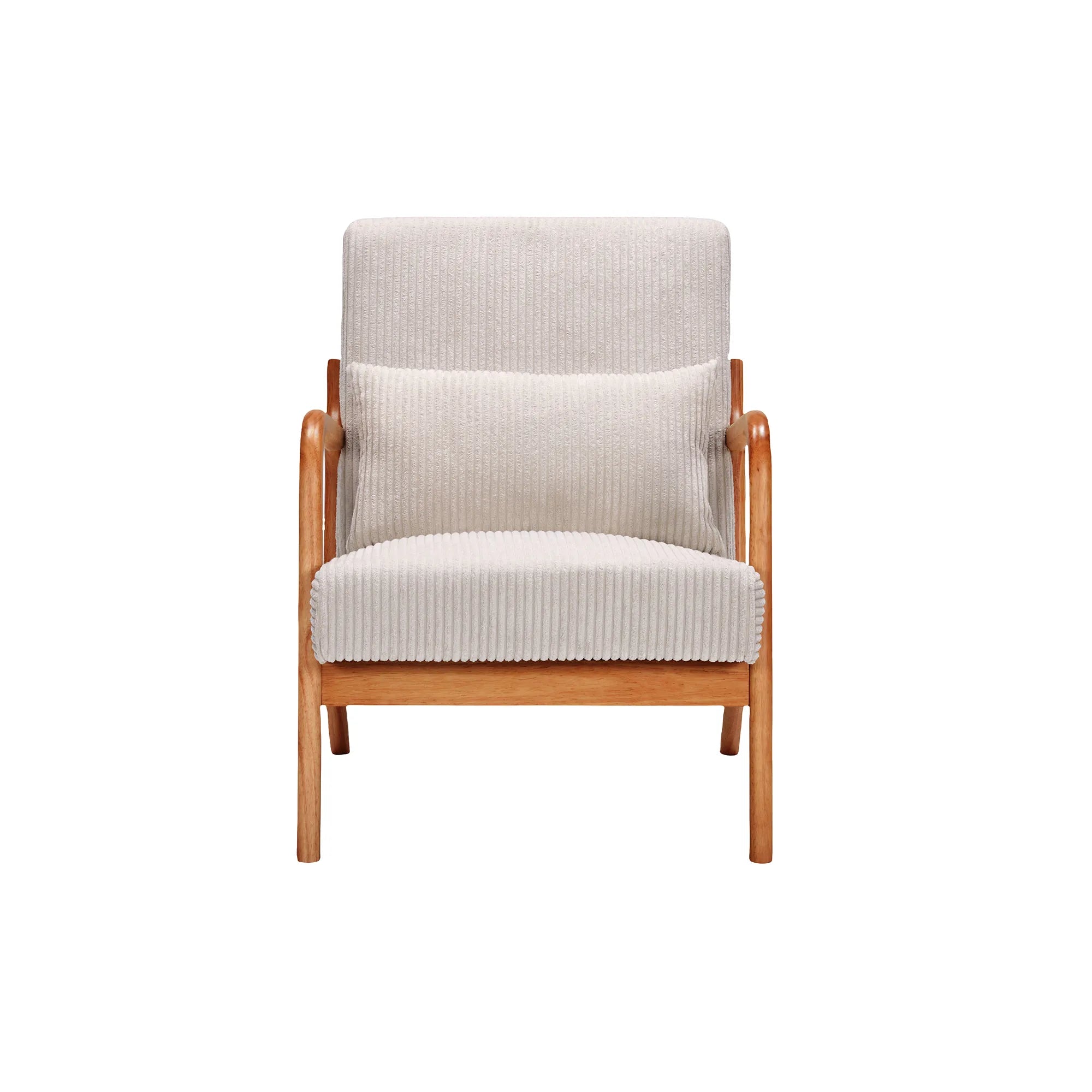 Mid-Century Modern Reading Accent Chair With Solid Wood Frame