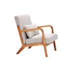 Mid-Century Modern Reading Accent Chair With Solid Wood Frame
