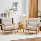 Mid-Century Modern Reading Accent Chair With Solid Wood Frame