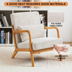 Mid-Century Modern Reading Accent Chair With Solid Wood Frame